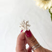 Chrysanthemum Flower Adjustable Ring, Stainless Steel and Polymer Clay