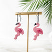 Handmade Flamingo Earrings Hoops | Unique Statement Earrings | Artisan-Made Bold Designs | Boho Chic and Trendy | Custom Handmade Polymer Clay Earrings