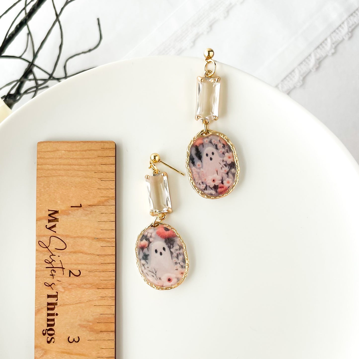 Edgy Handmade Ghost Dangle Earrings | Unique Statement Earrings for Halloween | Boho Chic Artisan Jewelry