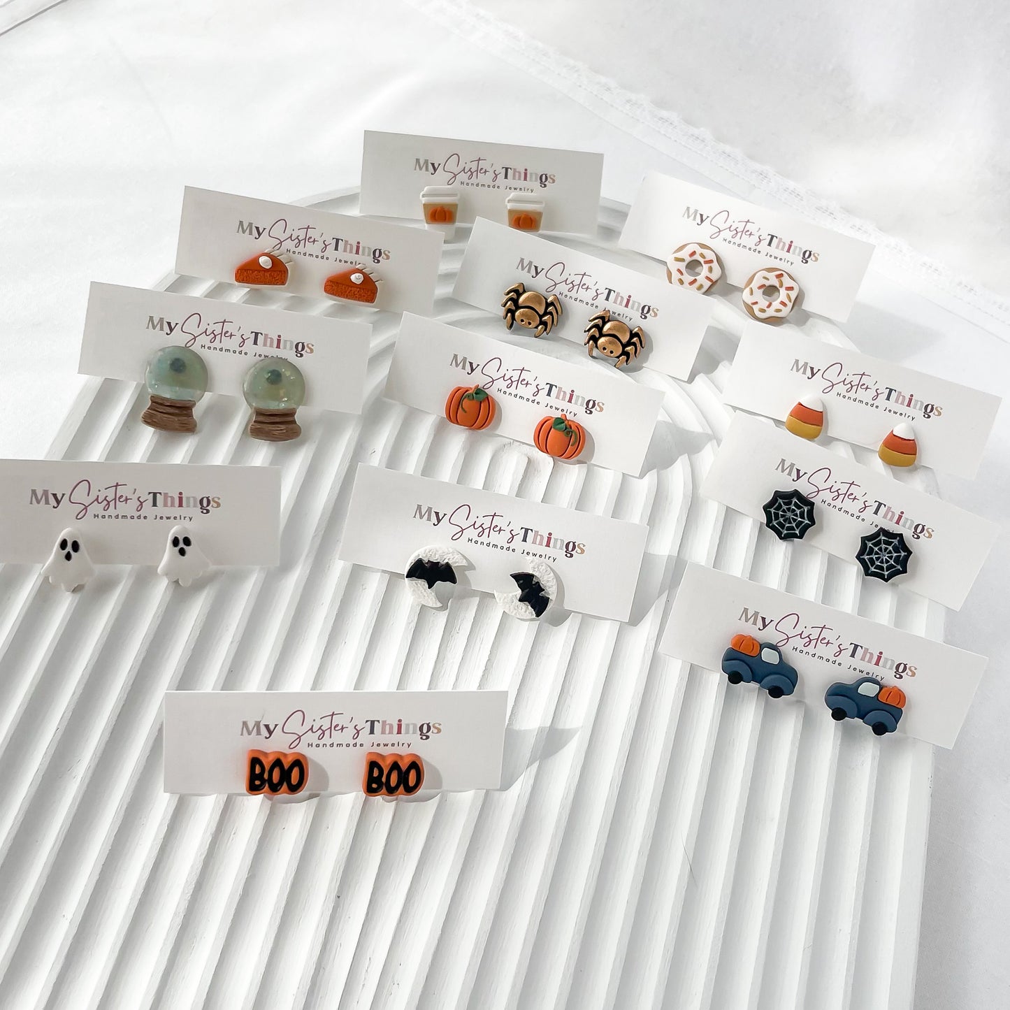 Handmade Halloween & Fall Stud Earrings | Unique, Edgy Earrings with Stainless Steel Posts