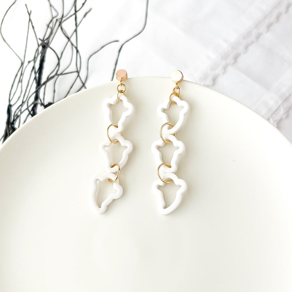 Unique Handmade Ghost Trio Dangles - Edgy Halloween Statement Earrings | Limited Edition Artisan Jewelry