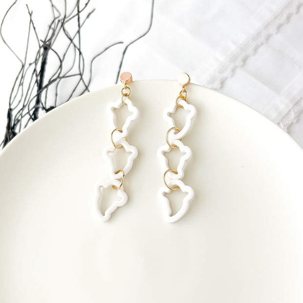 Unique Handmade Ghost Trio Dangles - Edgy Halloween Statement Earrings | Limited Edition Artisan Jewelry