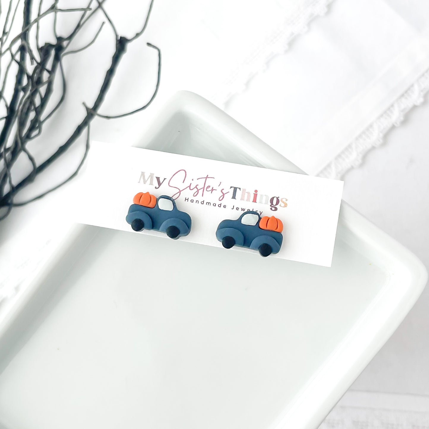 Handmade Halloween & Fall Stud Earrings | Unique, Edgy Earrings with Stainless Steel Posts