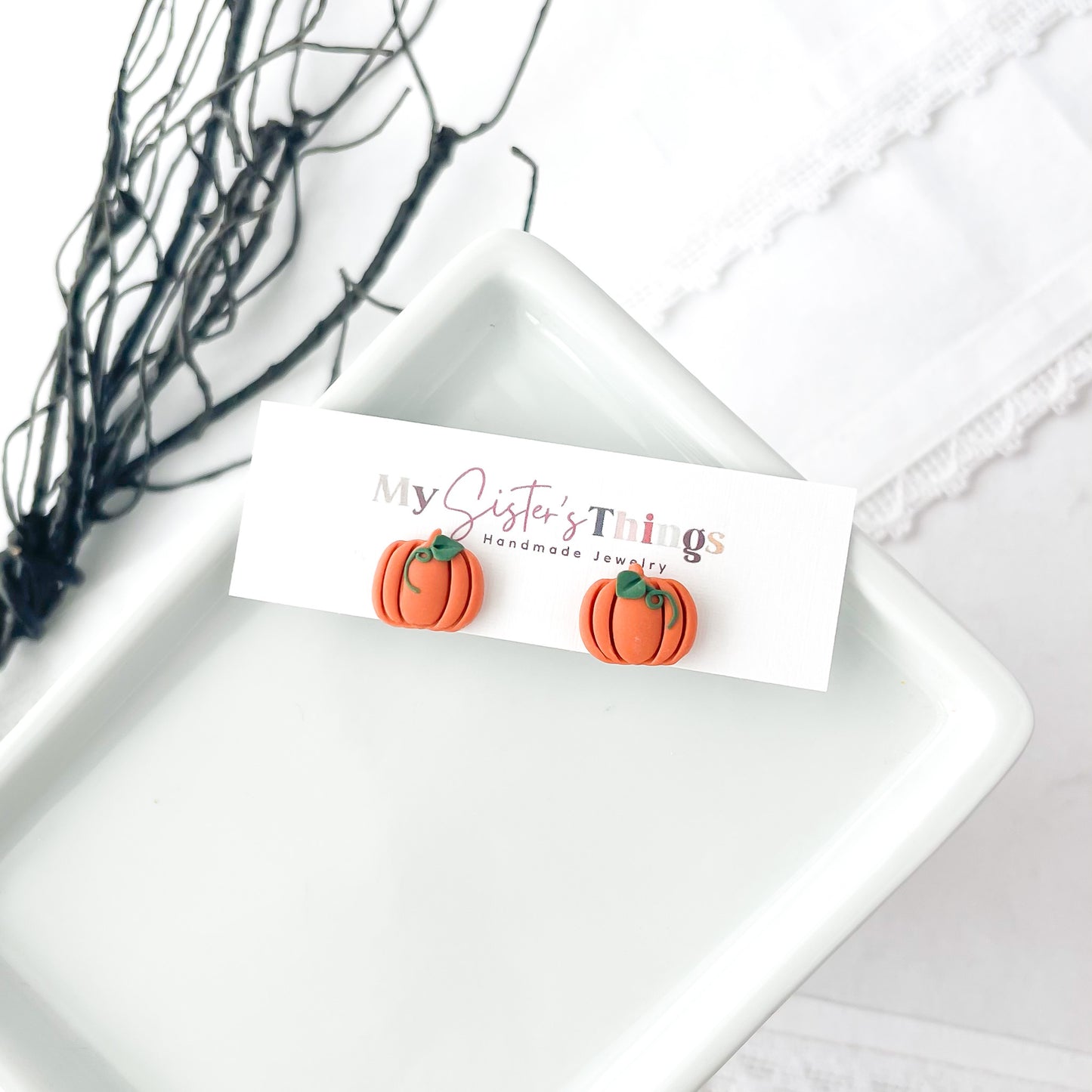 Handmade Halloween & Fall Stud Earrings | Unique, Edgy Earrings with Stainless Steel Posts