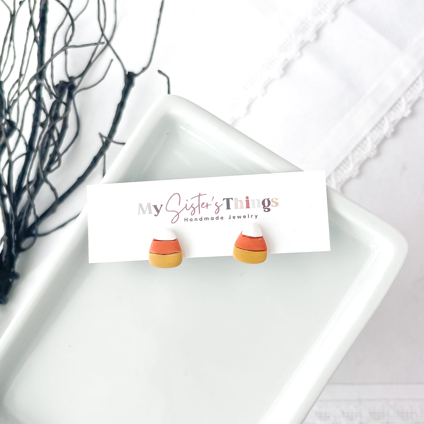 Handmade Halloween & Fall Stud Earrings | Unique, Edgy Earrings with Stainless Steel Posts