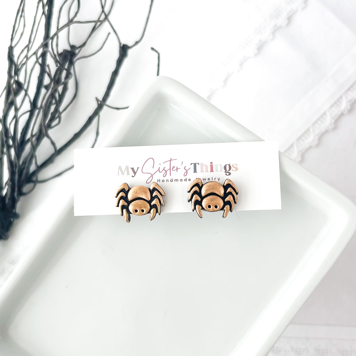Handmade Halloween & Fall Stud Earrings | Unique, Edgy Earrings with Stainless Steel Posts