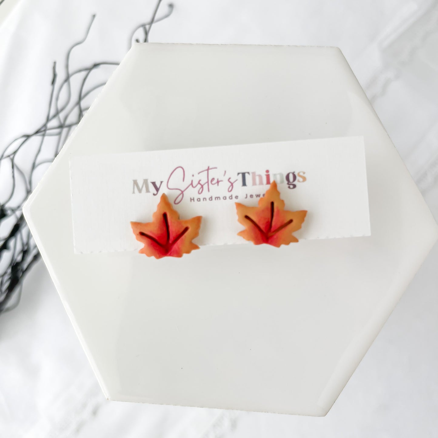 Handmade Halloween & Fall Stud Earrings | Unique, Edgy Earrings with Stainless Steel Posts