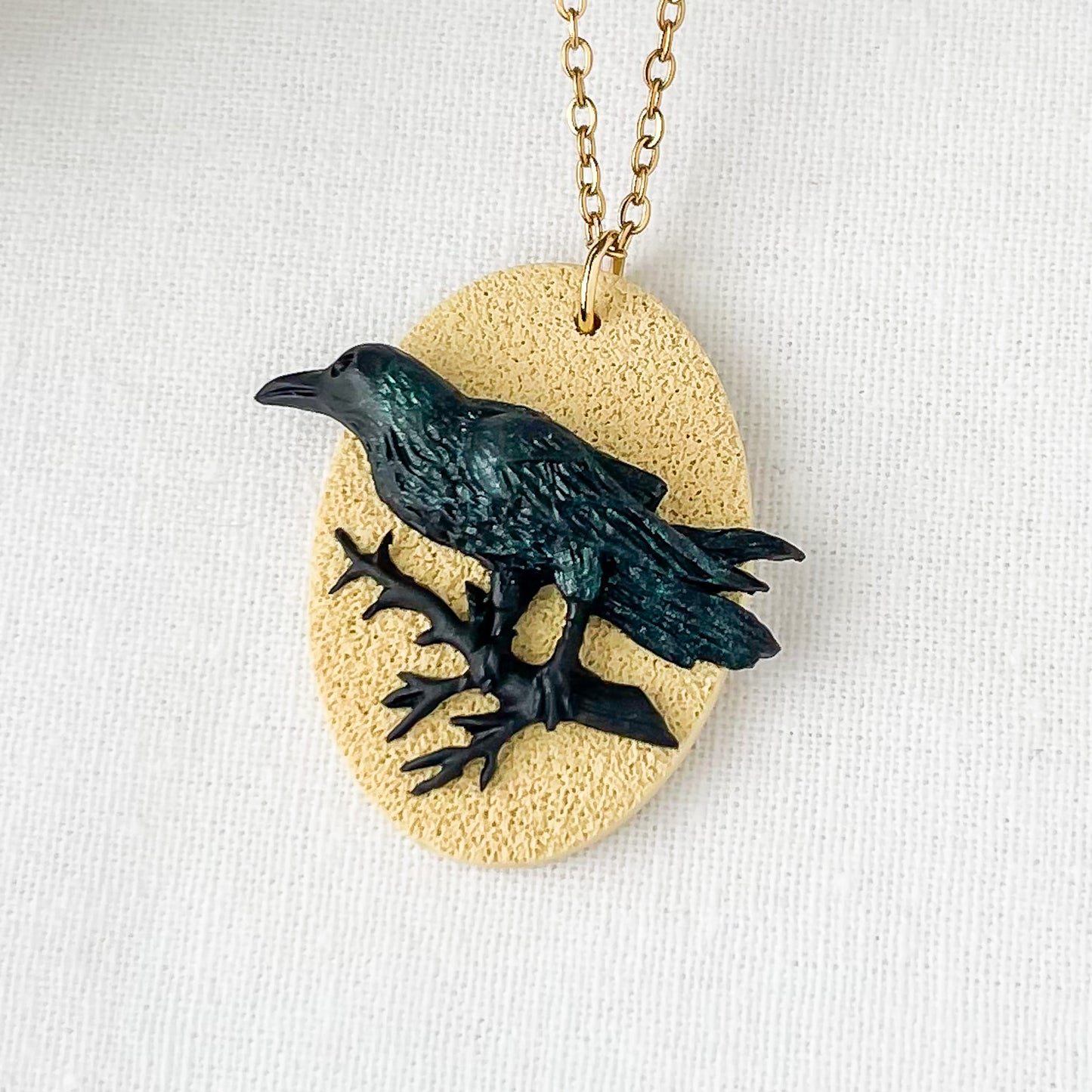 The Raven Necklace - Edgy Handmade Pendant, Dark Aesthetic Grunge Jewelry, Bold Fashion Statement Necklace