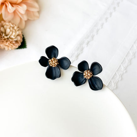 Large Flower Stud Earrings | Unique Handmade Statement Jewelry | Cottagecore Bohemian Chic Stud Earrings