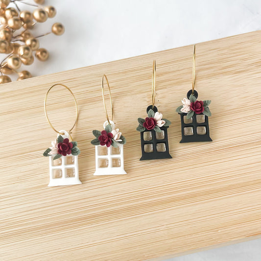 Floral Lantern Christmas earrings