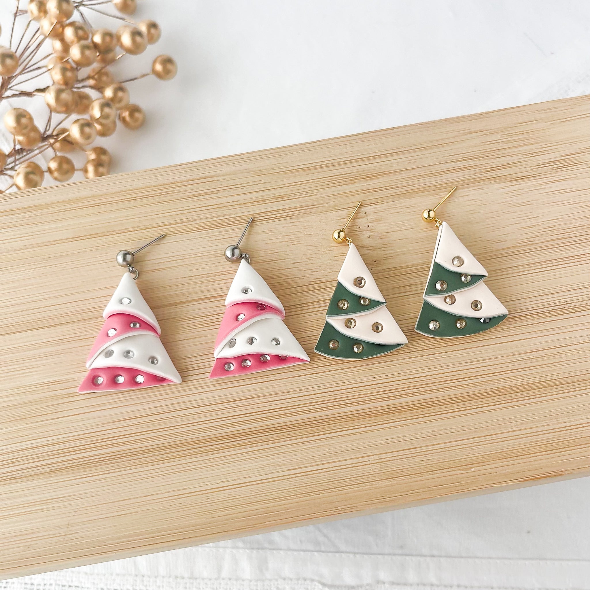 Rhinestone Christmas Earrings