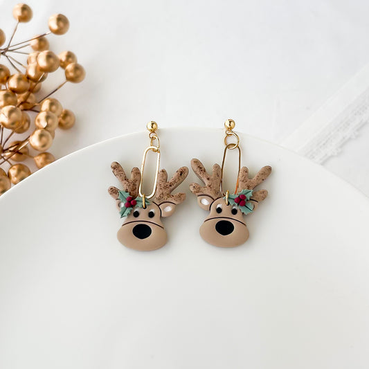 Reindeer Christmas Earrings