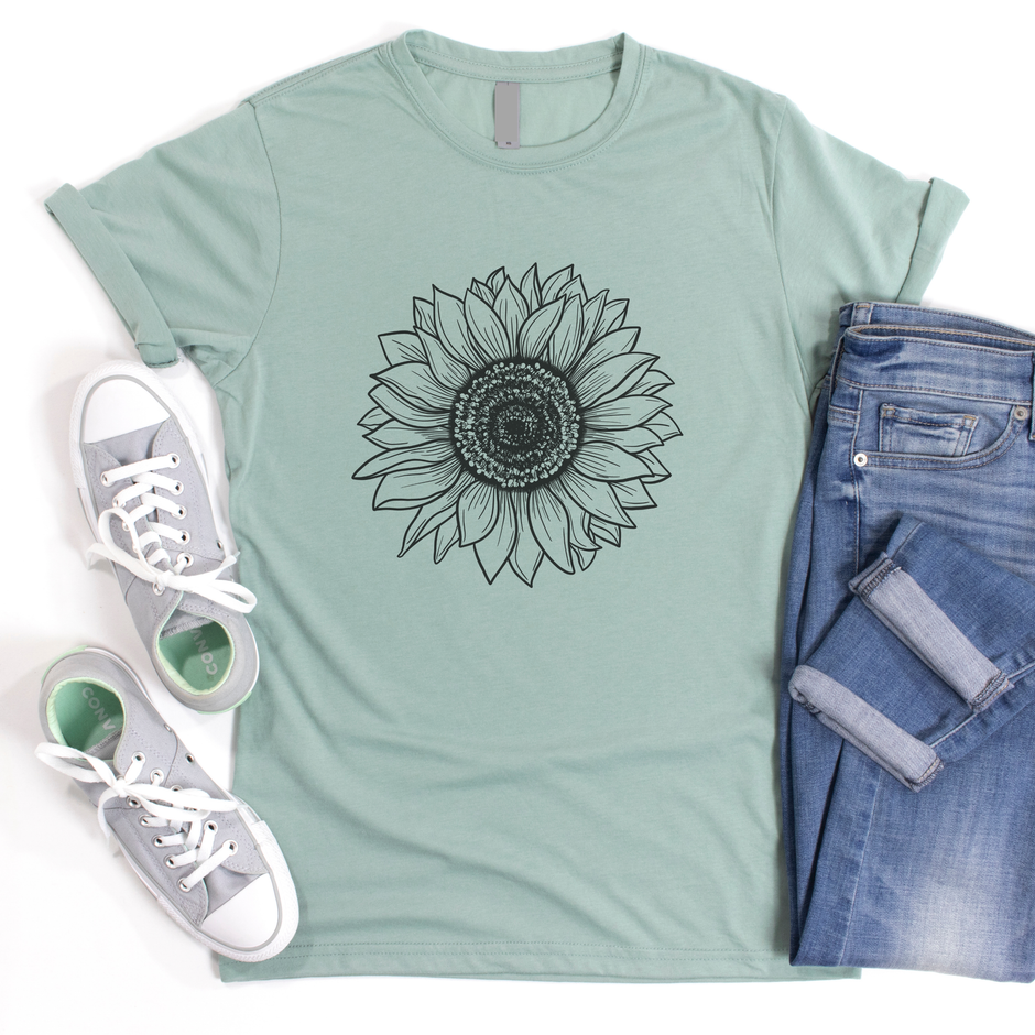 Sunflower T-Shirt – Floral Graphic Tee for Women