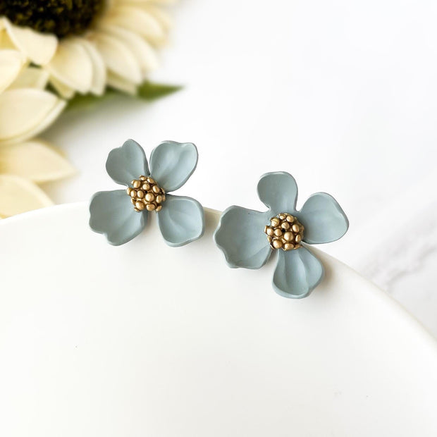 Large Flower Stud Earrings | Unique Handmade Statement Jewelry | Cottagecore Bohemian Chic Stud Earrings