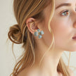 Large Flower Stud Earrings | Unique Handmade Statement Jewelry | Cottagecore Bohemian Chic Stud Earrings