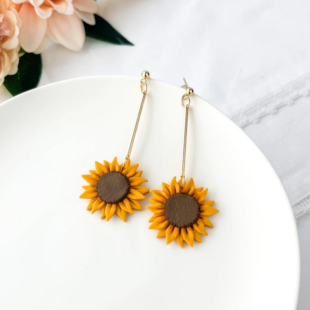 (POS) Sunflower Dangle Earrings,