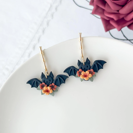 Floral Witch Hat Earrings: Fall Halloween Jewelry, Cottagecore Accessories (Copy)