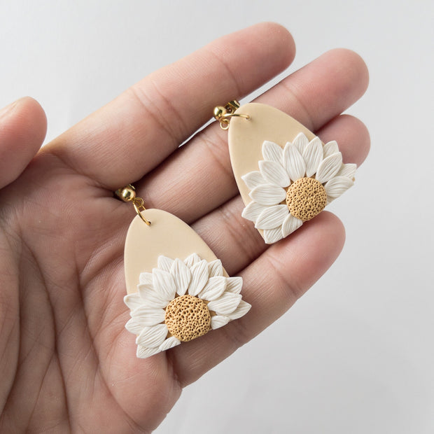 Bold Daisy Handmade Earrings | Unique Statement Jewelry | Boho Chic & Artisan Clip-On Earrings