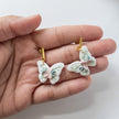 Handmade Butterfly Earrings | Unique Floral Statement Jewelry | Artisan Polymer Clay Clip-On Earrings Option