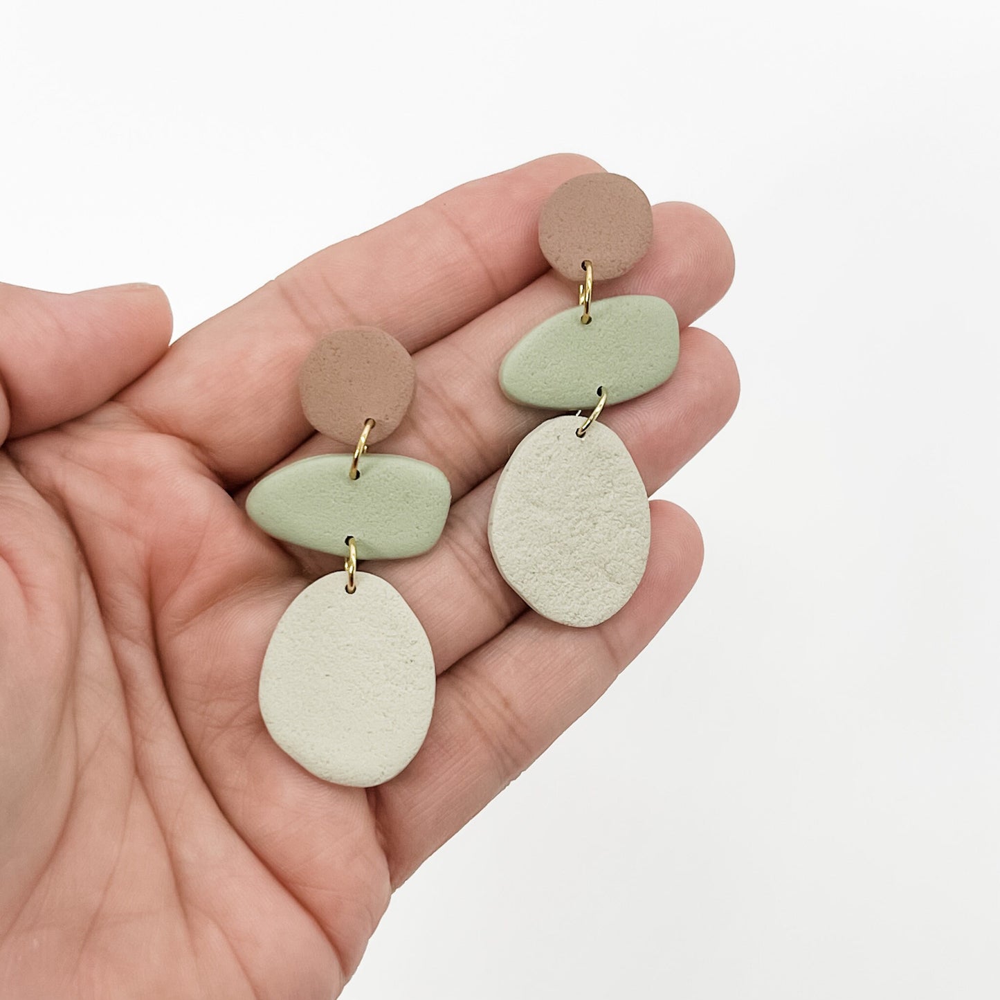 Sage green earrings, mothers day gift for mom, best friend birthday gift for her, boho earrings handmade, trendy jewelry 2023, neutral