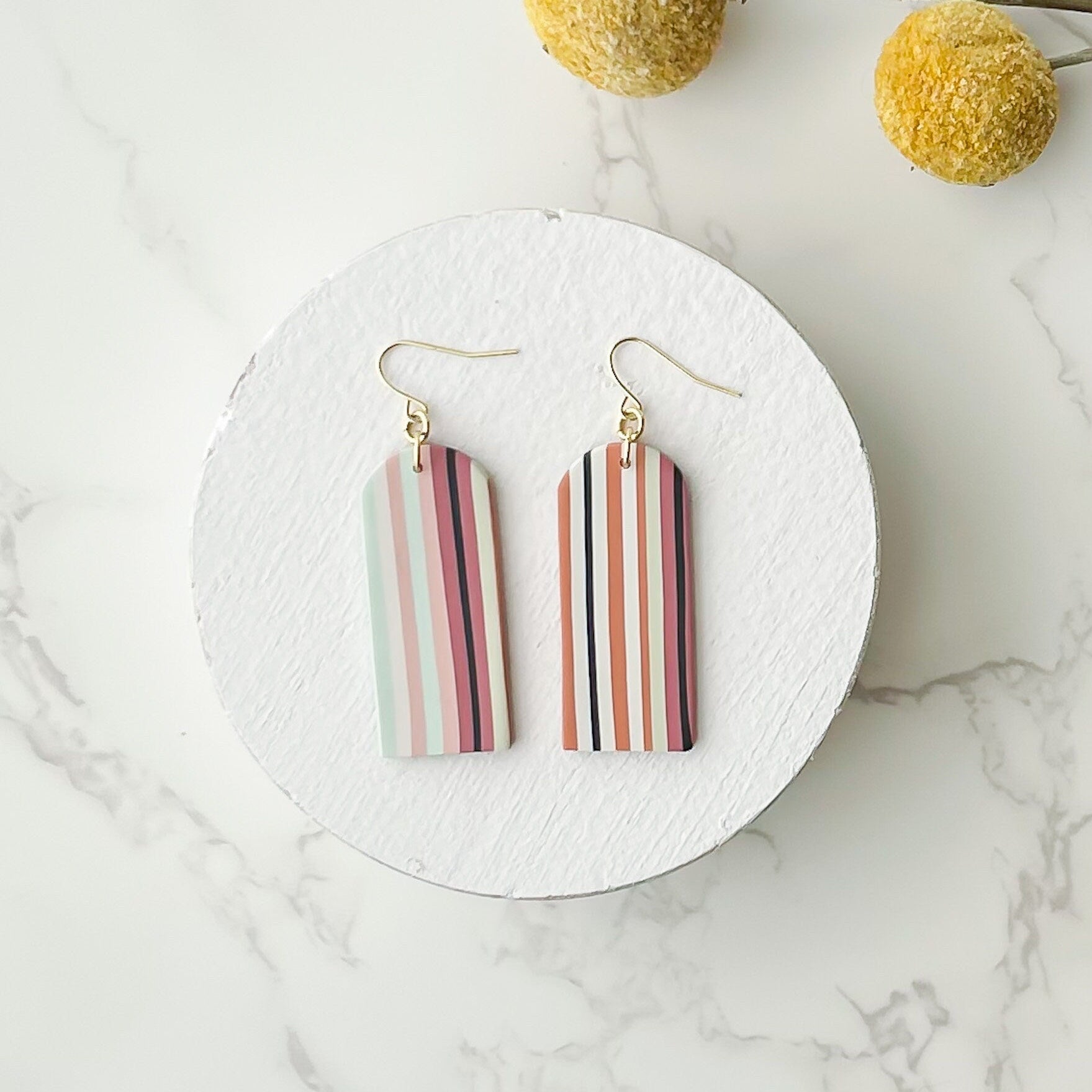 Serape earrings clay, best friend birthday gift for her, colorful earrings dangle, statement earrings boho clip on earrings, hypoallergenic