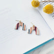 Serape earrings clay, best friend birthday gift for her, colorful earrings dangle, small arch earrings boho clip on earrings, hypoallergenic