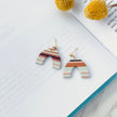 Serape earrings clay, best friend birthday gift for her, colorful earrings dangle, small arch earrings boho clip on earrings, hypoallergenic