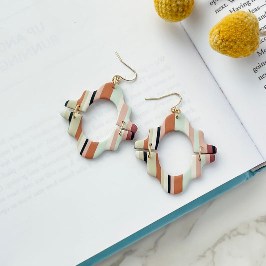 Serape earrings, southwestern jewelry for women, boho clip on earrings handmade, unique gifts for best friend, nickel free earrings dangle