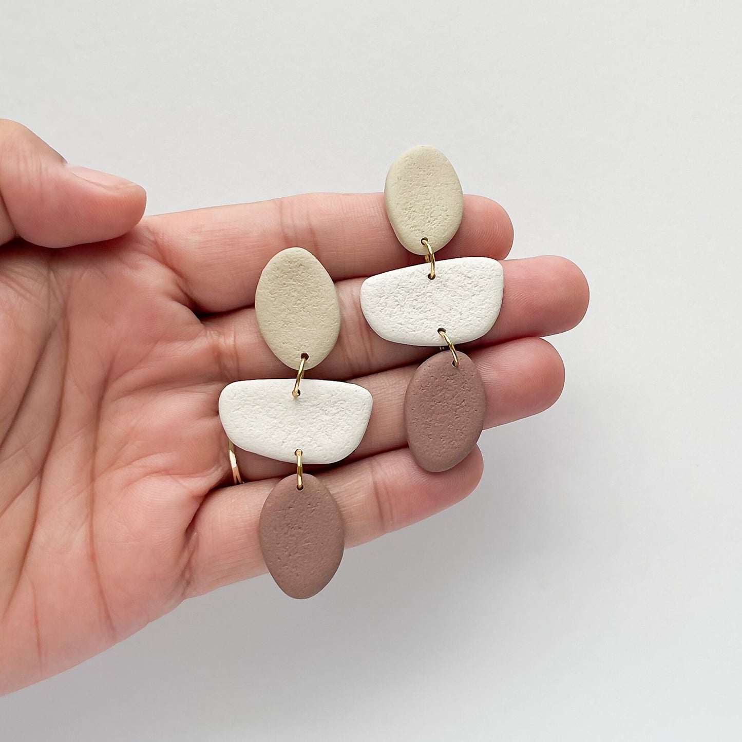 Earth tone earrings dangle, trendy mothers day gift for step mom, best friend birthday gift for her, boho clip on earrings for women, cute