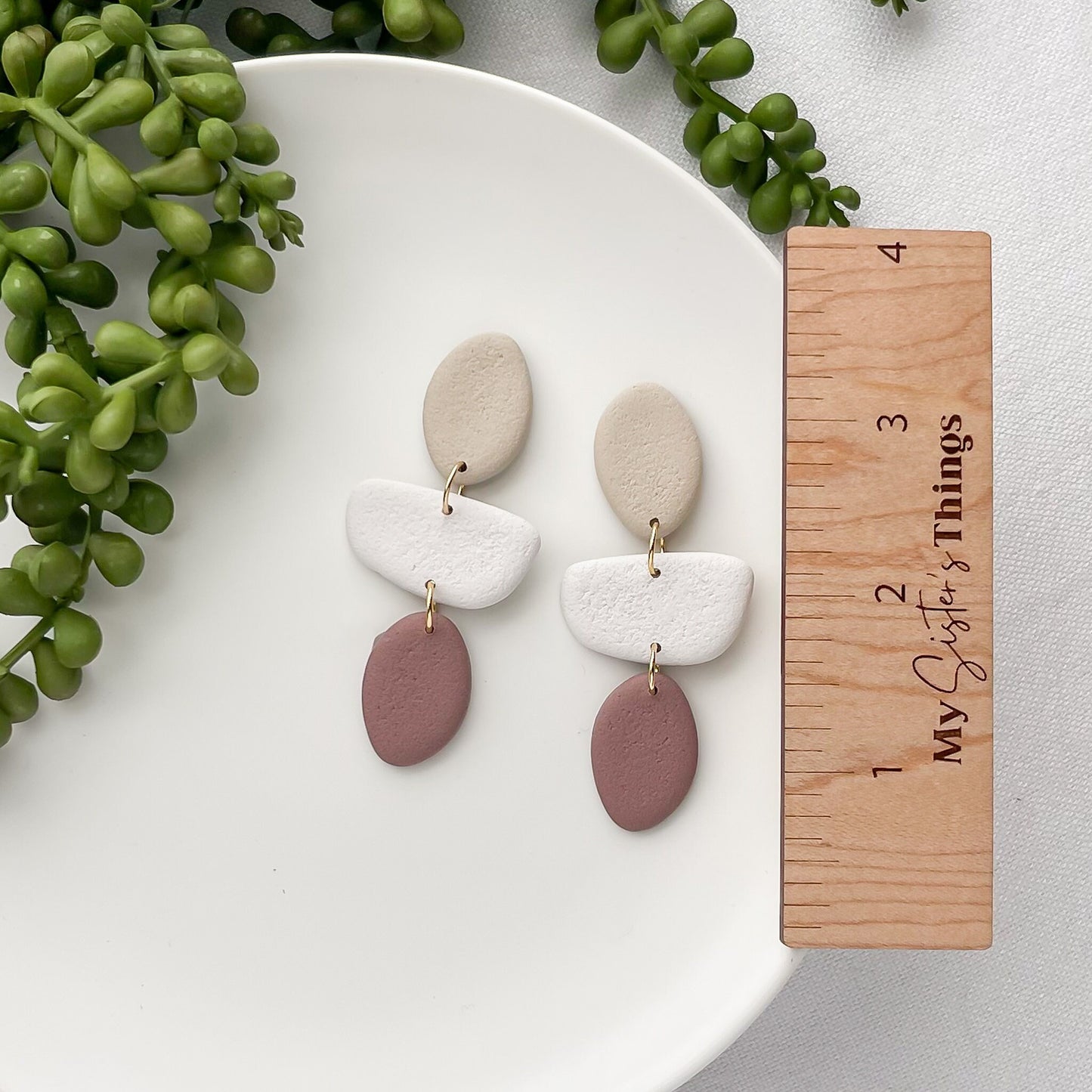 Earth tone earrings dangle, trendy mothers day gift for step mom, best friend birthday gift for her, boho clip on earrings for women, cute