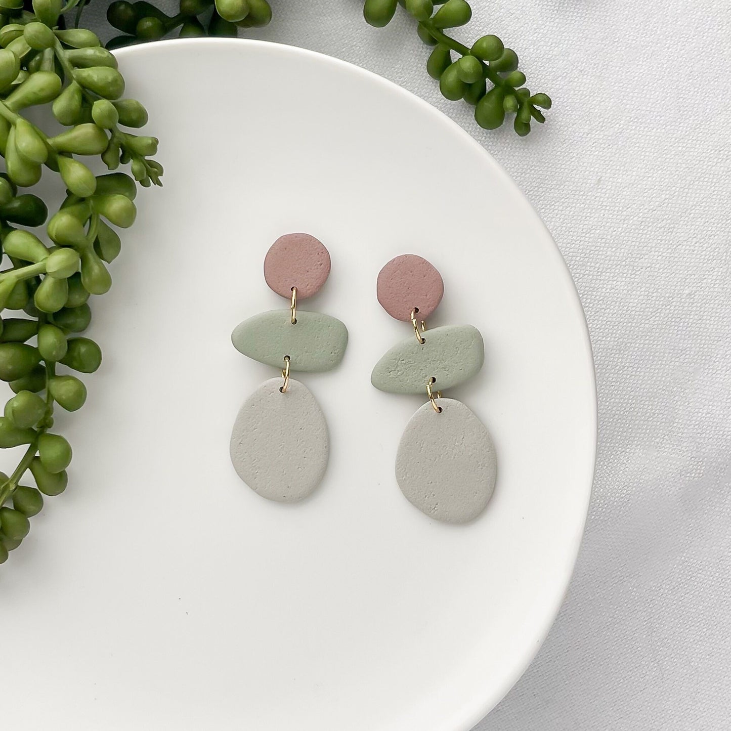 Sage green earrings, mothers day gift for mom, best friend birthday gift for her, boho earrings handmade, trendy jewelry 2023, neutral