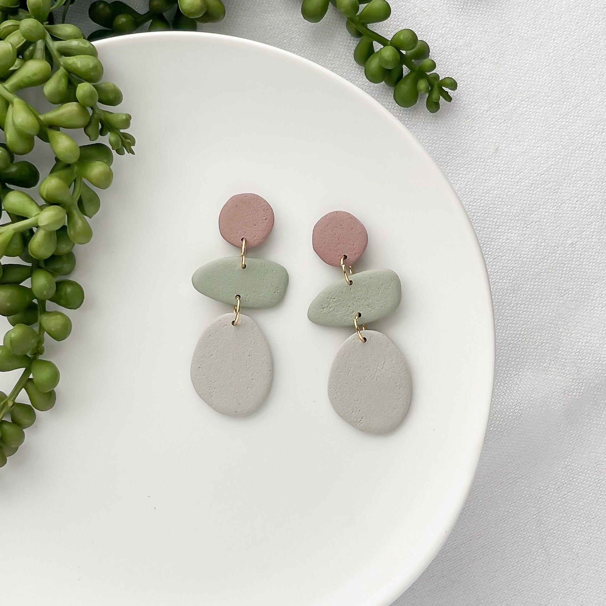 Sage green earrings, mothers day gift for mom, best friend birthday gift for her, boho earrings handmade, trendy jewelry 2023, neutral