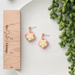 Handmade White Daisy Pastel Earrings | Statement Polymer Clay Jewelry | Cute, Trendy Earrings